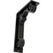 Ekena Millwork Fleur De Lis Wrought Iron Bracket, (Triple center brace), Antiqued Pewter 2"W x 5 1/2"D x 8"H BKTM02X05X08TFLAPW - alternate 1